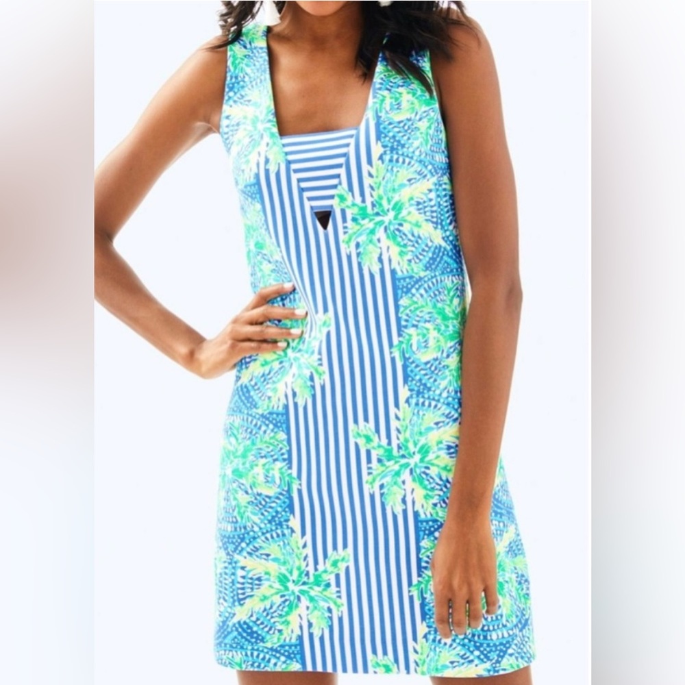 Lilly Pulitzer Blue and Green Tropical Dress